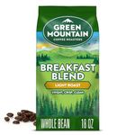 Green Mountain Coffee Roasters, Breakfast Blend, Whole Bean, 18oz Bag, 1 Count