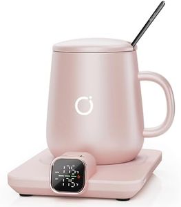 Coffee Mug Warmer & iKago Mug Set, Accurate Temperature Control Smart Heated Mug for Desk, Electric Coffee Warmer with Auto Shut Off & Real-Time Temp Display, Gifts for Men Women, 15oz Ceramic Mug