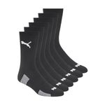 PUMA Men's 6 Pack Crew Socks, black/white, 10-13