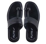 FLITE Men's Slippers/Kohlapuri Casual Sandals For Men/Leather Slippers For Gents, Black, Size_8