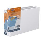 QuickFit 94020-02 Heavy Duty 11 x 17 Inch Spreadsheet View Binder, 1.5 Inch, Locking Angle D Ring, White, 2 Pack