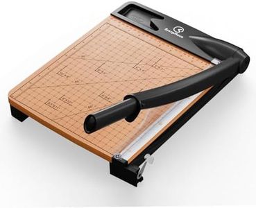 12 Inch Heavy Duty Paper Cutter, Wood Guillotine Paper Cutter & Trimmer, 12-16 Sheets Capacity Cutting Board for Classroom, Crafting, Cardstock Black (Black)