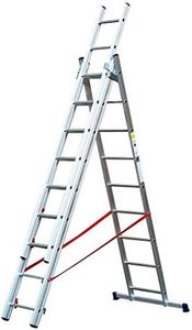 TB Davies 2.6m/8.53ft STILO 3 Section Combination Ladders, Staircase Ladder, Extension Ladder, Extended A Frame Ladder In One, Extended Length 5.94m/19.48ft