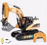 HALO NATION® 6Channel Remote Control Excavator RC Excavator RC Engineering Truck Rechargeable Truck Toy with 360° Rotation & Metal Alloy Shovel for Real Lift