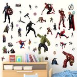 Superhero Wall Stickers 3D Wallpaper Stickers for Kids,DIY Creative Wall Decals Stickers Children Bedroom Living Room Nursery Background Wall Decor Removable Glass Stickers