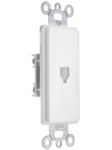 Leviton 40649-W Decora Telephone Jack Wallplate Insert, 6P4C, Screw Terminals, White