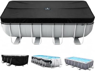 SIHAIAN 30x50Ft Pool Cover for Inground Pools and Oval and Rectangular Above Ground Pool, Preventing Waterlogging One-Piece Oval Pool Cover, Lockable, Windproof, Tear and UV-Resistant Solar Cover