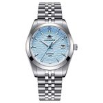 ADDIESDIVE Men's Wrist Watch Dress Watch Sapphire Crystal 100 M Waterproof NH35A Thin Automatic Watches for Men 3D Dial, skyblue, Ocean and Polar