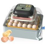 Incubators for Hatching Eggs with Automatic Turner & Humidity Control - Ideal Chicken Egg Incubator - Holds 24 Eggs with Humidity Display, Egg Candler