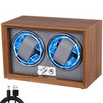 Automatic Watch Winder with LED Light Soft Flexible Watch Pillow AC Adapter Quiet Motor 4 Rotation Modes 2 Slots