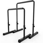 Synergee Dip Bar Black. Adjustable Dip Station from 30” – 39” for Dips, Inverted Pull Ups. Max capacity 400 lbs. Portable Dip Stand for Total Body Workout.