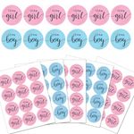 96 Pcs Gender Reveal Stickers - Team Boy & Team Girl Labels Stickers, Baby Reveal Game Voting Stickers, Blue & Pink Round Stickers for Baby Shower Gender Reveal Party Decor