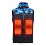 Clearance Kids Heated Vest Camouflage Heated Jacket Lightweight Heated Gilet, Boys Girls Winter Body Warmer USB Electric Outwear Child Camouflage Patchwork Heating Waistcoat Coat for Outdoor Skiing