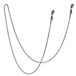 Jmkcoz Stainless Steel Eyeglass Holder Chain 80cm Eyeglass Necklace Chain, Black, 80 cm