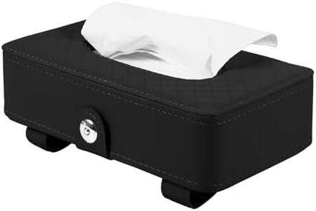 Annhua Car Tissue Holder for Car Visor PU Leather Car Tissue Box with Clips, Car Napkin Holder for Sun Visor and Seat Back, Compatible with Most Car|Vehicle - Black