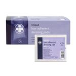 Reliance Medical Relipad First Aid Sterile Dressing - Low-Adherent, Absorbent Dressing Pads for Minor Abrasions, Lacerations and Wounds, 5 cm x 5 cm, Pack of 100