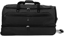 Travelpro Roadtrip 30 Drop-Bottom Rolling Duffel with Packing Cubes, Ash Black, 30-Inch, Roadtrip 30" Drop-Bottom Wheels Rolling Duffel Bag Luggage 3 Large Packing Cubes Included Men, Women