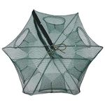 DEWIN Foldable Fishing Net, Automatic Fishing Net Shrimp Cage Nylon Portable Crab Fish Trap Cast (Design : 6 holes)