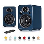 Steljes Audio NS3 Powered Loud Speakers Bookshelf Stereo System 45W RMS 60Hz to 20kHz British Design Connect RCA, 3.5mm Stereo, Optical, Bluetooth, with Built-in Subwoofer USB Charge (Artisan Blue)