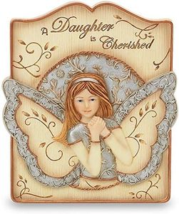 Elements Daughter Plaque by Pavilion, 4 by 3-1/2-Inch, Inscription a Daughter is Cherished, Includes Easel and Hanger