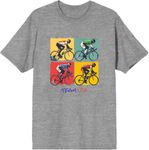 Team USA Cycling Vector Art Adult Heather Gray Crew Neck Short Sleeve Tee-XS