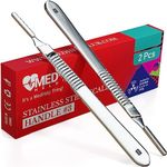 MedHelp MedHelp Pack of 2 Scalpel Handle 3, High-Quality Stainless Steel Scalpel Handle No 3, Fits Surgical Blades No. 10, 10R, 11, 12, 13, 14, 15, Lightweight and Durable Dermaplane Handle