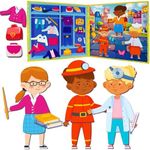 QUOKKA Magnetic Dress-Up Dolls for Girls Boys with 35 Magnetic Pieces - Creative Magnetic Play Set for Home or Travel - Perfect Magnetic Paper Dolls for Ages 3+, Boost Storytelling with Professions