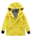 Hiheart Boys Girls Waterproof Hooded Jackets Cotton Lined Rain Jackets Yellow 10-12