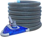 POOLWHALE Professional 1-1/2-Inch x 24-Feet Swimming Pool Vacuum Hoses with Swivel Cuff and Triangular Weighted Flex Vacuum Head,Perfect for Above Ground and Inground Pools