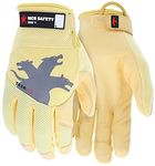 MCR Safety 961L TaskFit Gold Goatskin Leather Mechanic Glove, Nylon/Spandex Back Work Glove, Large