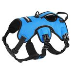 rabbitgoo Escape-Proof Dog Harness Medium with Large Handle, Adjustable No Pull Harness for Dog, Breathable Pets Vest for Working Service Dog, Reflective Lift Support Body Harness Outdoor, M, Blue