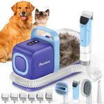 Buenkee Dog Grooming Kit with Pet Vacuum, 2L Large Capacity Cats Clippers, 15000PA & Low Noise Dog Brush vacuum, Pet Grooming Vacuum for Shedding Pets and Cats, Blue