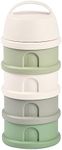 Beaba Stackable 4 Compartments Formula Milk Dispenser, White/Sage Green