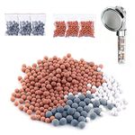 12 Packs Replacement Negative Ion Mineral Balls Showerhead Filter Replacement Bio-Active Stone Balance Tourmaline Balls Remove Chlorine Fluoride Impurities and Hard Water