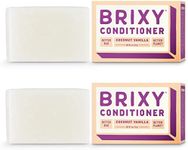 BRIXY Conditioner Bar for Hydration & Softness, Vegan & Plastic Free, All Hair Types, pH Balanced & Safe for Color Treated Hair (2 Count, 4 oz) - Coconut Vanilla