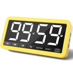 VOCOO Digital Kitchen Timer with 7.8” Extra Large Display, Magnetic Timer with 3 Brightness, 4 Alarms and 3 Volume Levels, Battery Countdown Count Up Timer for Cooking, Classroom, Home Gym (Yellow)