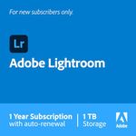 Adobe Lightroom 1 TB | Photo Editing, Organization & Presets | Generative AI |Annual Subscription with Auto-Renewal | PC/Mac