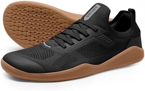 AIRHAS Men's Barefoot Shoes Zero Drop Wide Toe Box Minimalist Gym Shoes for Men Deadlift Cross Training Sneakers (Black/Gum,12.0)