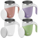 YFNVH 4 Pack Self Stirring Coffee Mug 400ml, Automatic Magnetic Stirring Cup Bulk, 304 Stainless Steel USB Rechargeable Electric Mixing Tumbler for Travel Home Office School, 4 Colours