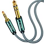 3.5mm to 6.35mm Stereo Audio Cable 0.5M,J•LONG Nylon Braid 1/4 to 1/8 Audio Cable,3.5mm Male to 6.35mm Male TRS Audio Cable Compatible for iPod, Laptop,Home Theater Devices, and Amplifiers (50cm)