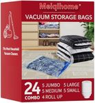 24 Pack Vacuum Storage Bags with El