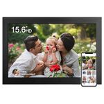 AILRINNI Digital Photo Frame 15.6 Inch-32G Digital Picture Frame WiFi Smart FHD IPS All-Degree-Viewing Touch Screen,Auto-Rotation,Picture and Video Share Via frameo