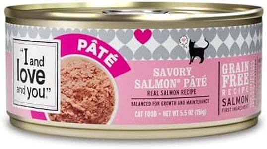 I AND LOVE AND YOU Wet Cat Food - Savory Salmon Pâté - Salmon Recipe, Grain Free, Filler Free, 5.5oz Pack of 12 Cans