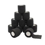 Fuluning,12-Pack, 2 inches x 6 Yards, Self-Adherent Cohesive Tape, Strong Sports Tape for Wrist, Ankle Sprains & Swelling, Self-Adhesive Bandage Rolls,Athletic Tape,Black Color