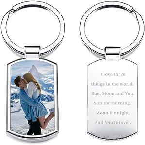 NOVASGAFF Porte-clés personnalisé avec photo et texte gravé - Cadeau personnalisé pour homme, femme, petit ami, petite amie, papa, maman, mère, pères, Saint-Valentin, Porte-clés personnalisé 05,