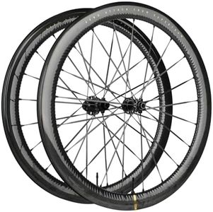 SUPERTEAM EVO 700C Road Bike Carbon Wheelset Disc Brake 50mm Depth 28mm Width Bicycle Wheels with Carbon Spokes UCI Racing Wheels (Black Spokes)
