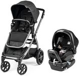 Peg Perego Ypsi Travel System - Includes Ypsi Lightweight Reversible Stroller and Primo Viaggio 4-35 Nido Infant Car Seat - Made in Italy - Onyx (Black)