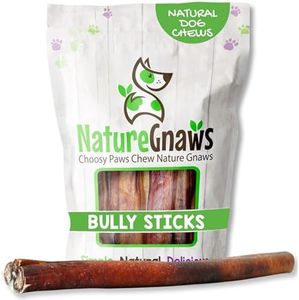 Nature Gnaws Extra Large Bully Sticks for Dogs - Premium Natural Beef Dental Bones - Thick Long Lasting Dog Chew Treats for Aggressive Chewers - Rawhide Free