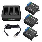 Smatree 3 Batteries with 3 Channel Charger Compatible with GoPro Hero 8 Black / 7/6 Black and Hero 5 Black Firmware V2.70