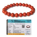 Red Jasper Bracelet Original Certified for Men and Women - Natural Red Bracelet for Money, Reiki, Chakra Healing, Courage, Strength and Good Luck – 8 MM Beads (8.5 Inch)